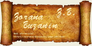 Zorana Bužanin vizit kartica